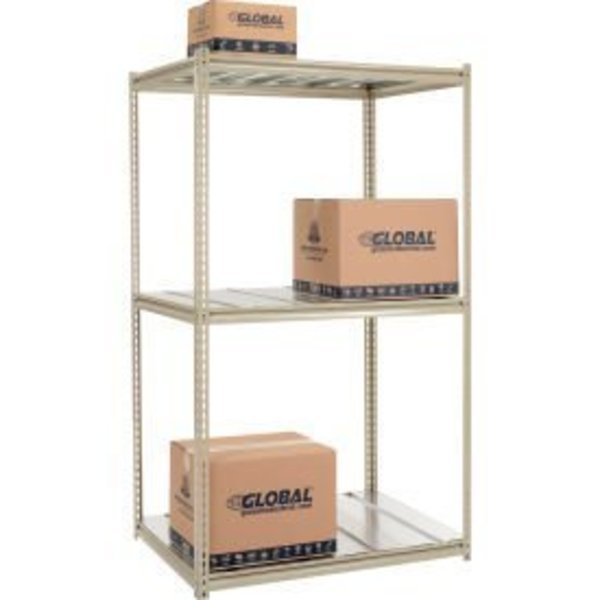 Global Equipment High Capacity Starter Rack 48x24x963 Level Steel Deck 1500lb Per Shelf Tan 716823